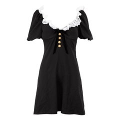 Alessandra Rich, mini-robe noire bordée de dentelle, taille M