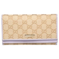 Used Gucci Beige GG Plus Monogram Joy Continental Flap Wallet