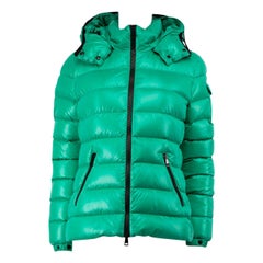 Moncler Grüne Bady-Puffer-Daunenjacke mit Kapuze Größe XS