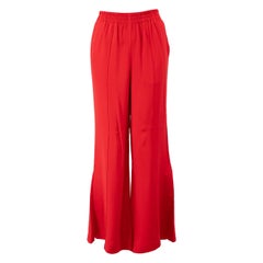 La Ligne Pantalones rojos de cintura elástica y pernera ancha Talla S