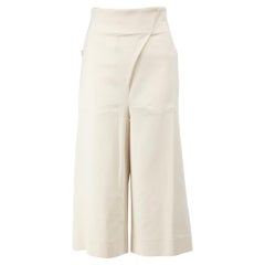 Tibi Cream Wide Leg Cropped Trousers Size XS