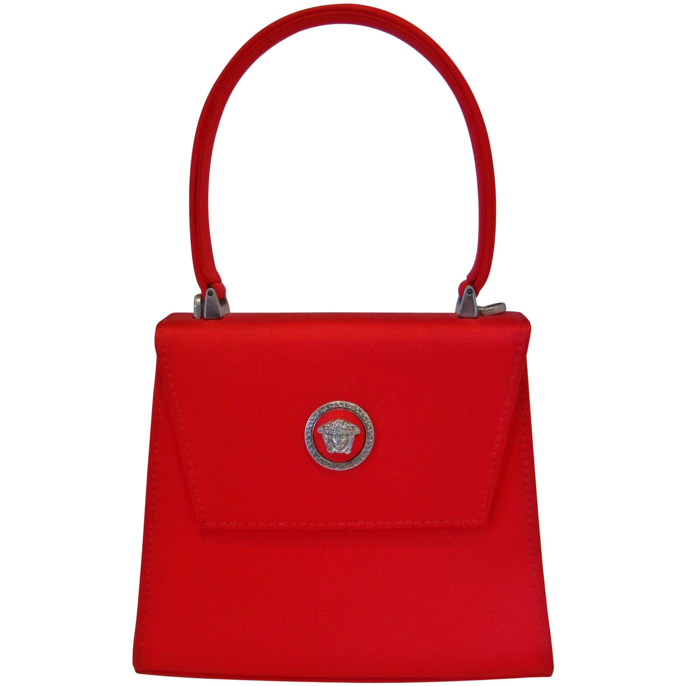 Gianni Versace Couture Red Bag 1990's For Sale