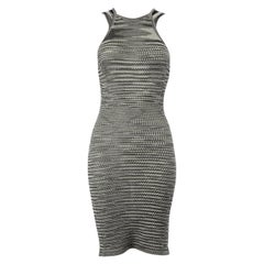Missoni Grey Striped Knit Knee Length Dress Size S