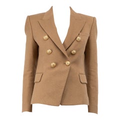 Used Balmain Brown Double-Breasted Blazer Size L