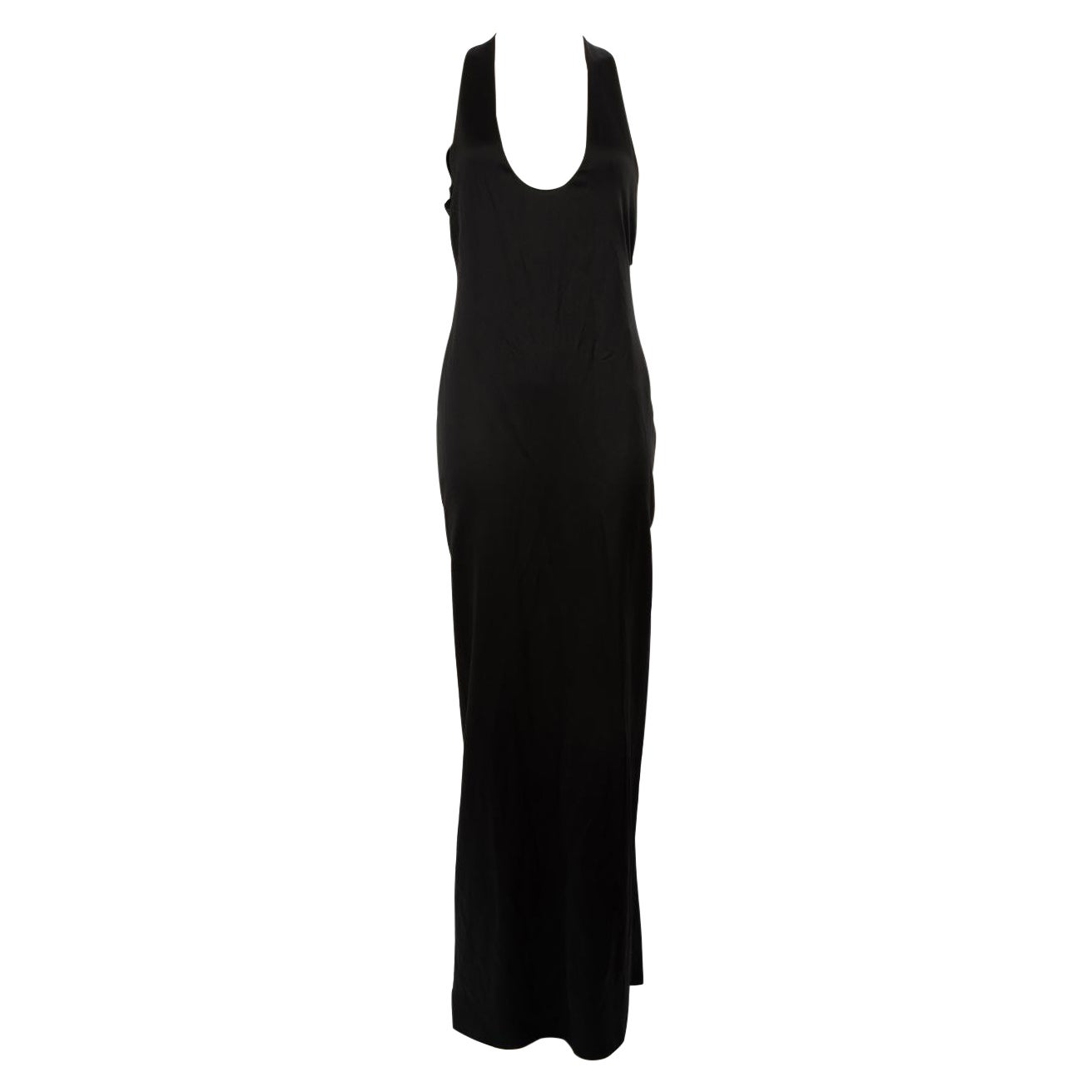Saint Laurent Black Strappy Open Back Maxi Gown Size S For Sale