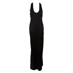 Saint Laurent Black Strappy Open Back Maxi Gown Size S