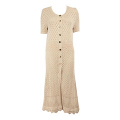 Used Altuzarra Beige Button Detail Knit Dress Size L