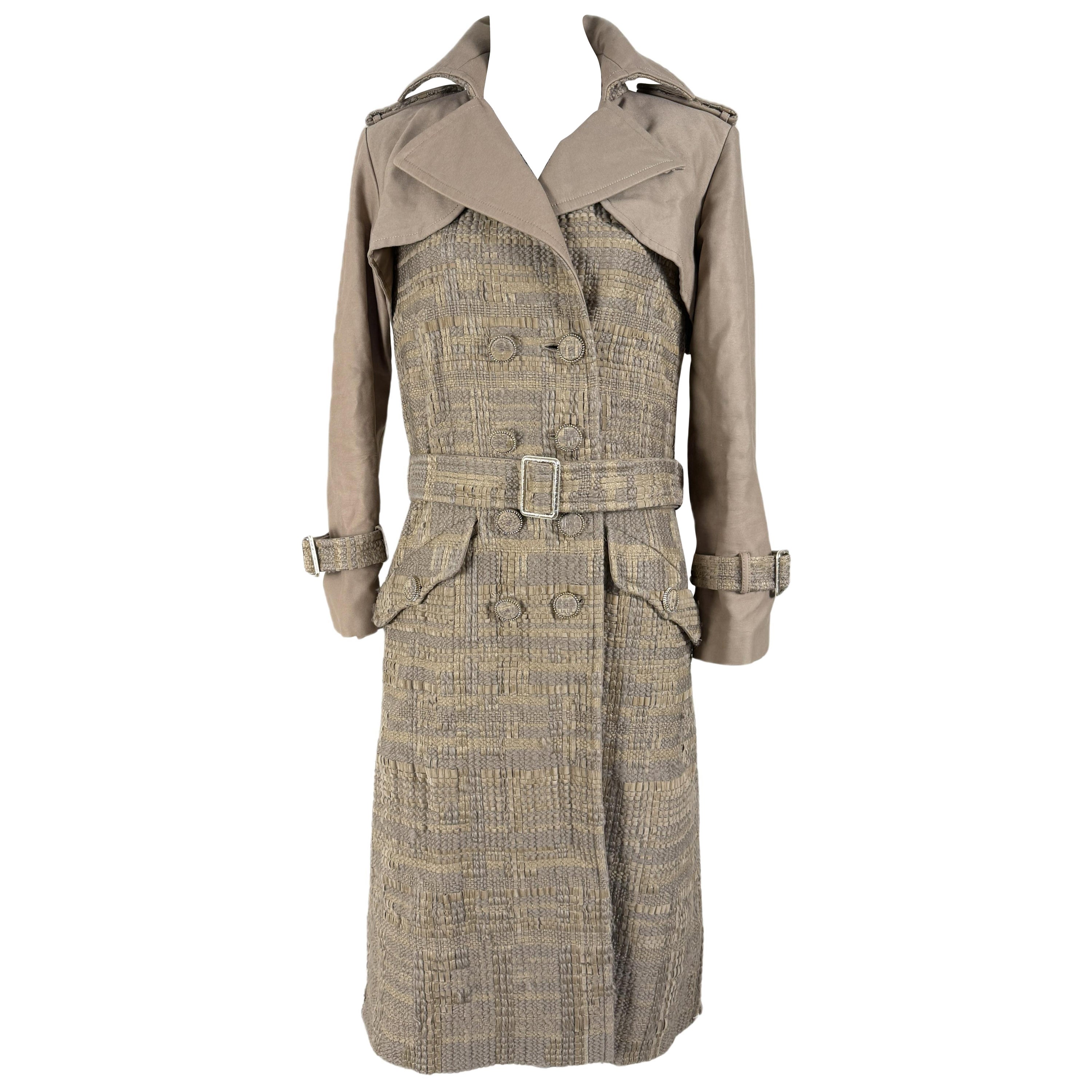 Chanel Iconic Billboards Ribbon Tweed Trench Coat For Sale