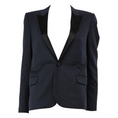 Saint Laurent Navy Single Breast Mid Length Blazer Size L