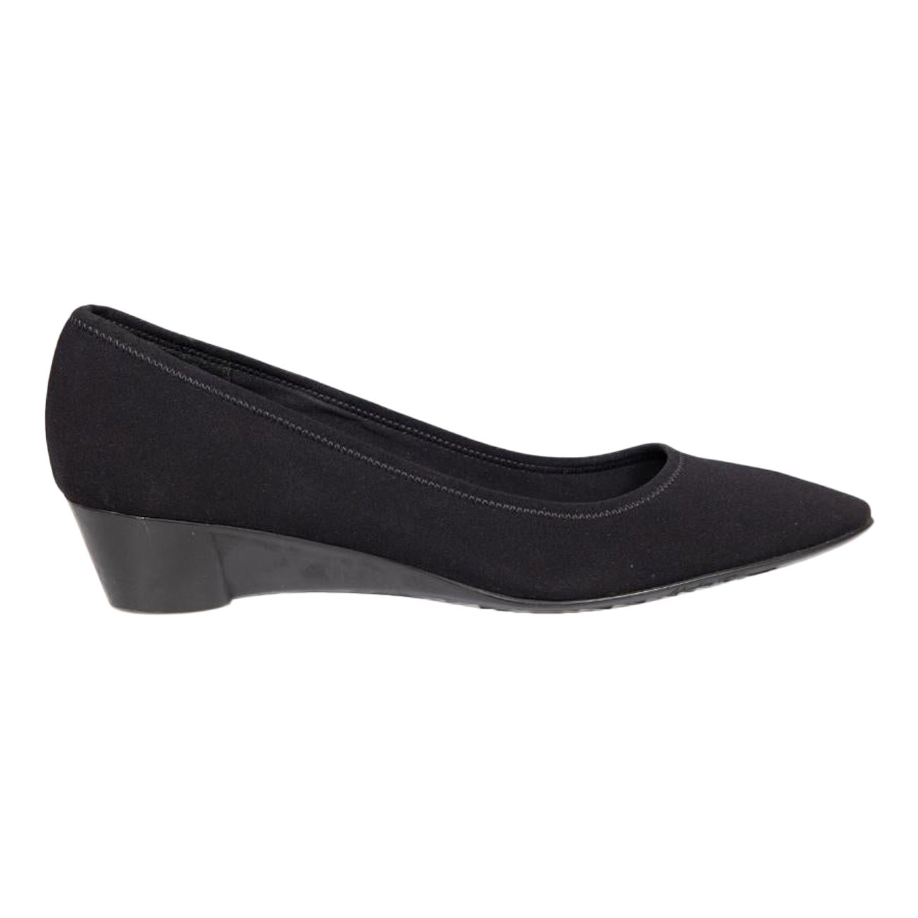 Salvatore Ferragamo Black Balmy Wedge Heel Size US 7.5 For Sale