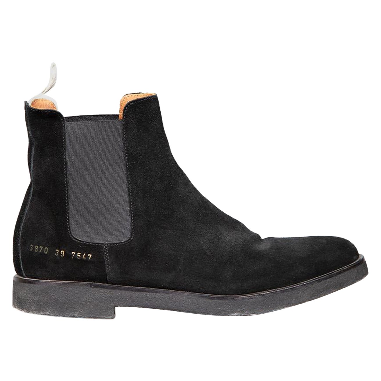 Common Projects Black Suede Chelsea Boots Size IT 39 For Sale