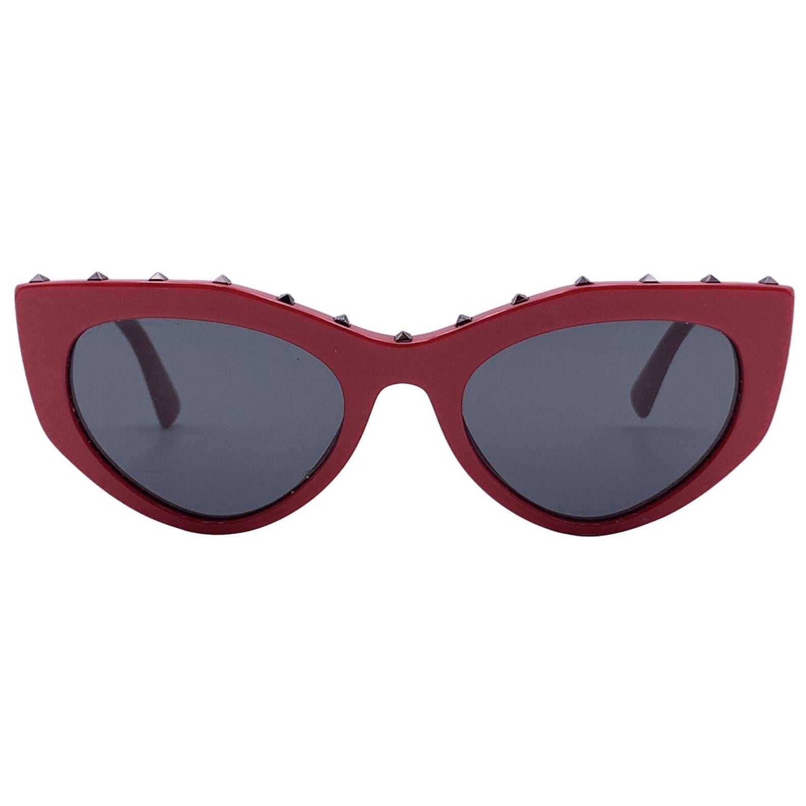 Valentino Red Acetate Soul Rockstud Sunglasses 4060 53/20 140mm For Sale