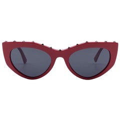 Valentino Rote Acetat Soul Rockstud Sonnenbrille mit Nieten 4060 53/20 140mm