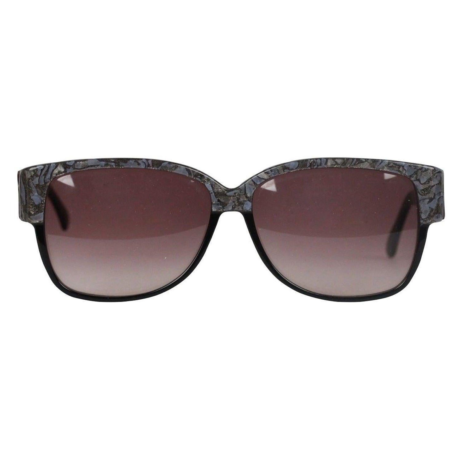 Emilio Pucci Vintage Black Rectangle Sunglasses 88020 EP75 60mm For Sale