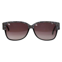 Emilio Pucci Vintage Black Rectangle Sunglasses 88020 EP75 60mm