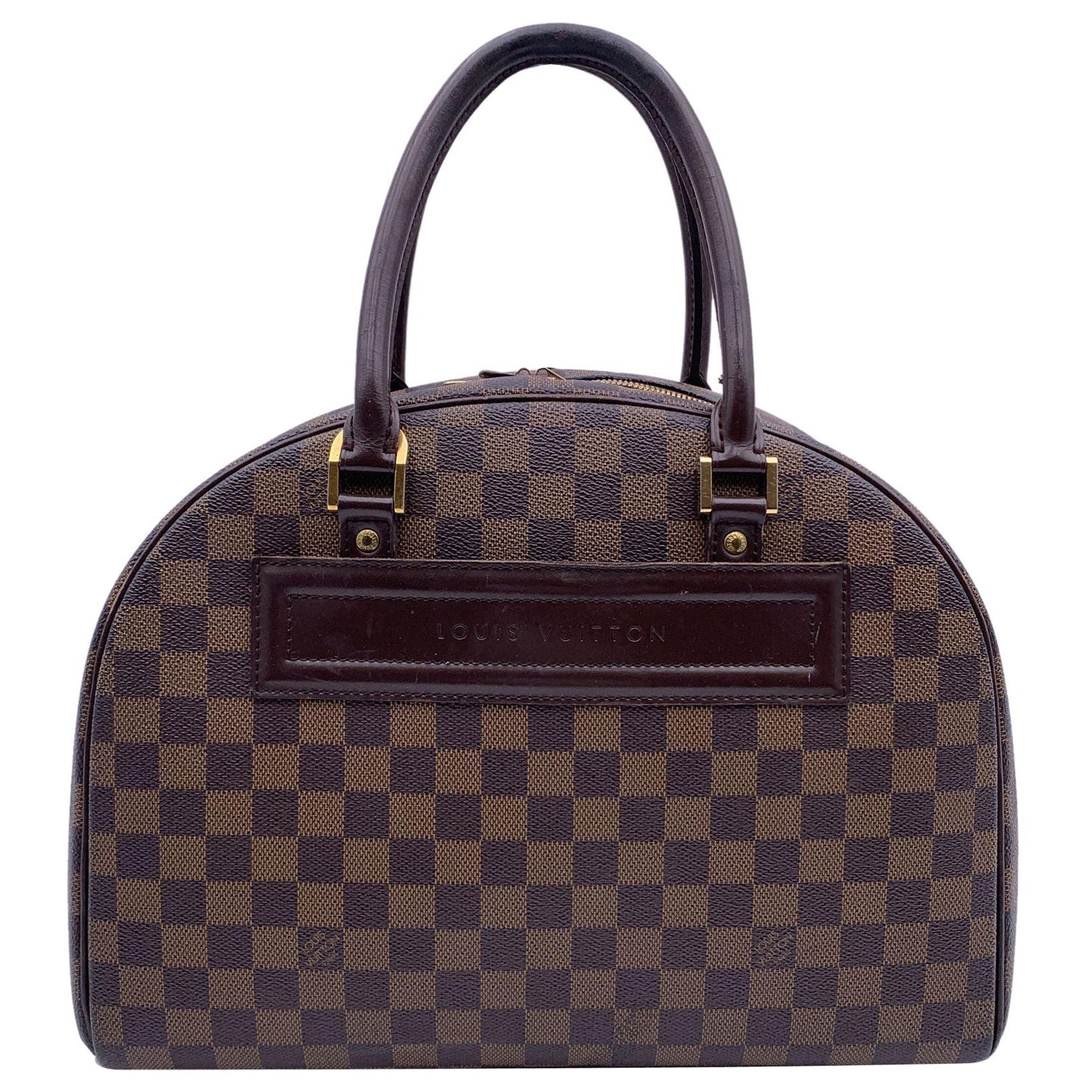 Louis Vuitton Damier Ebene Nolita Umhängetasche/Handtasche aus Segeltuch im Angebot