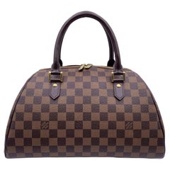 Used Louis Vuitton Damier Ebene Canvas Ribera MM Satchel Bag Handbag