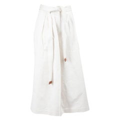 Loewe, jean court ceinturé blanc, taille M