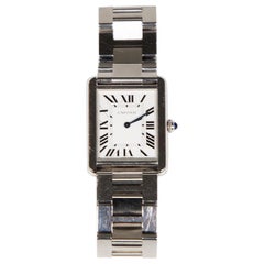 Used Cartier Silver Stainless Steel Tank Solo Watch