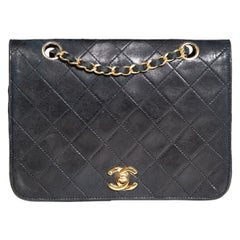 Chanel Used Black Lambskin Quilted Flap Bag