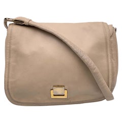 Fendi Vintage Beige Smooth Leather Shoulder Flap Bag