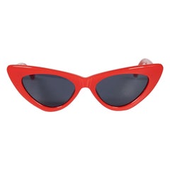Linda Farrow Linda Farrow + The Attico Red Dora D-Frame Cateye Sunglasses