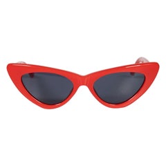Linda Farrow Linda Farrow + The Attico Red Dora D-Frame Cateye Sunglasses