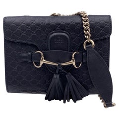 Gucci Black Microguccissima Leather Mini Emily Shoulder Bag