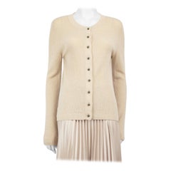 Used Balenciaga Beige Wool Motorcycle Button Knitted Cardigan Size XL