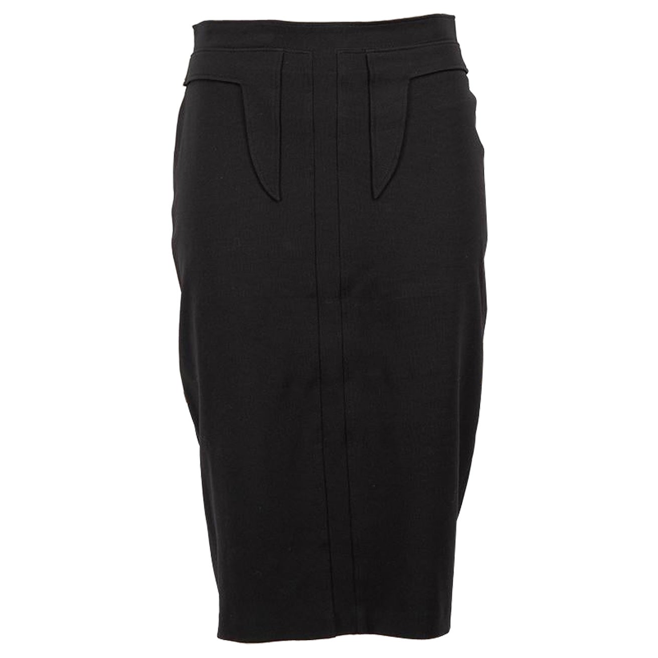 Givenchy Black Panelled Pencil Skirt Size S For Sale
