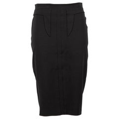 Used Givenchy Black Panelled Pencil Skirt Size S