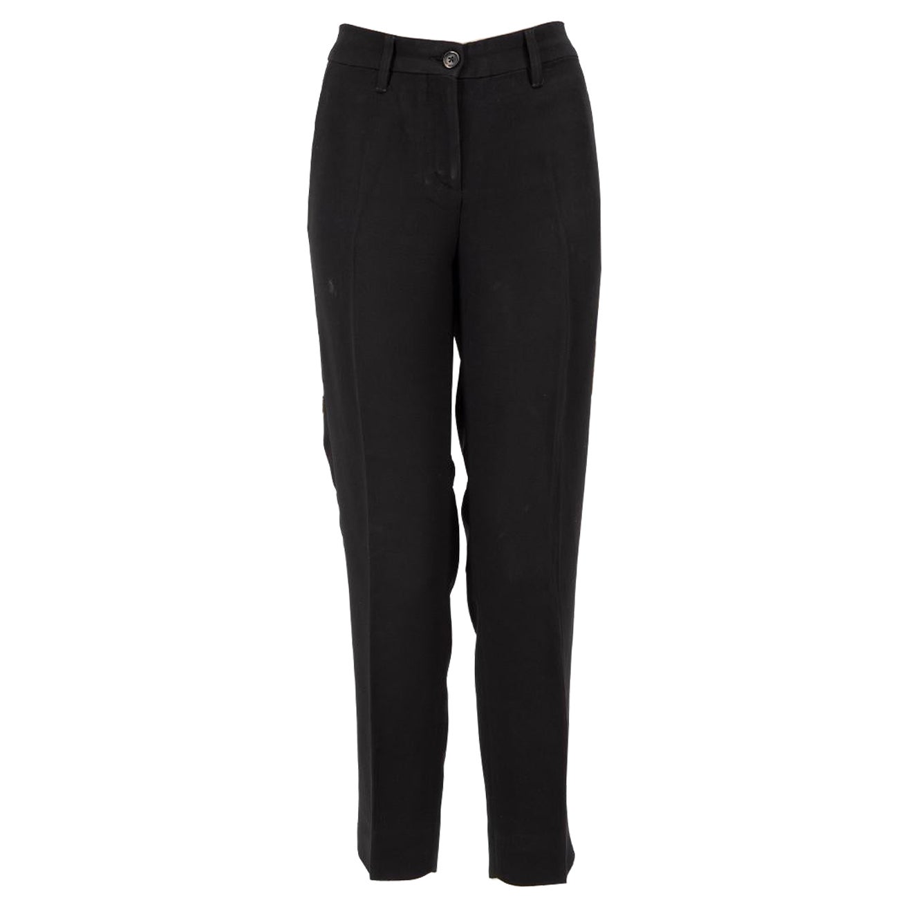 Miu Miu Black Tapered Leg Mid Rise Trousers Size S For Sale