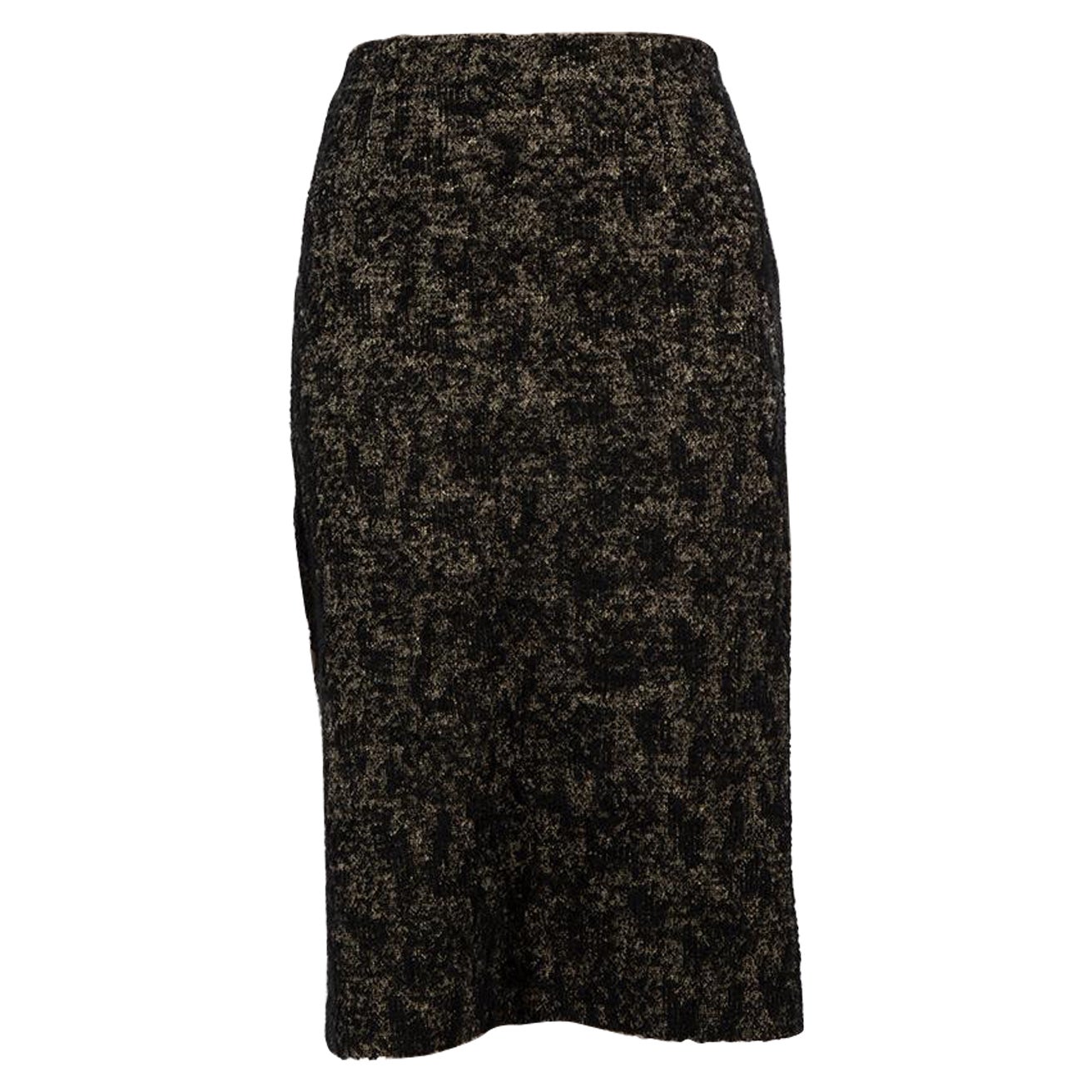 Bottega Veneta Black Woven Pencil Skirt Size L For Sale