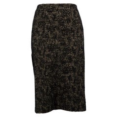 Used Bottega Veneta Black Woven Pencil Skirt Size L
