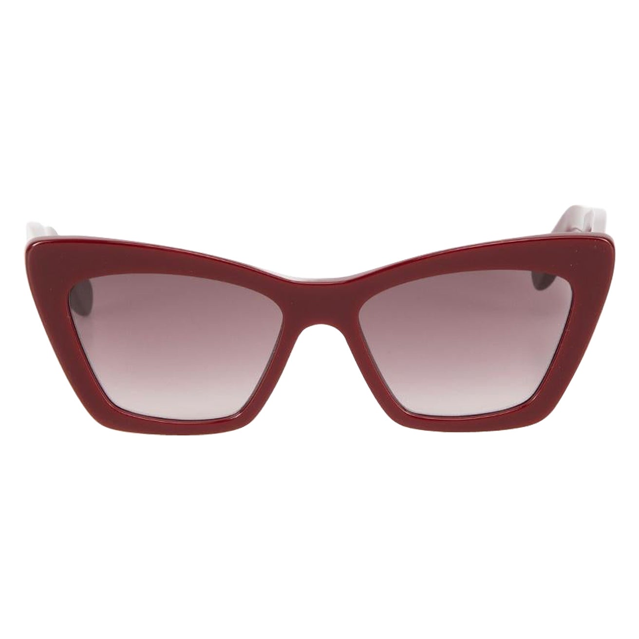 Salvatore Ferragamo Bordeaux Cat Eye Sunglasses For Sale