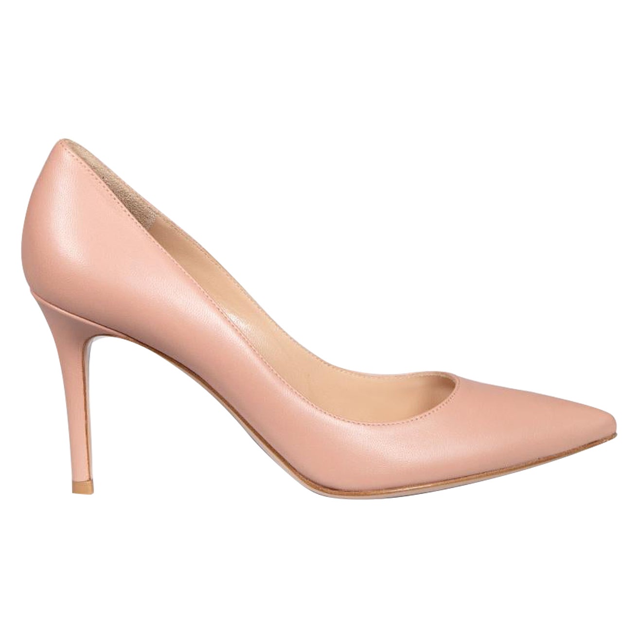 Gianvito Rossi Nude Pink Leather 105 Pumps Size IT 38 For Sale
