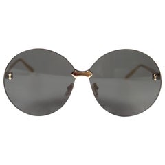 Used Gucci Black GG0353S Round Frame Rimless Sunglasses