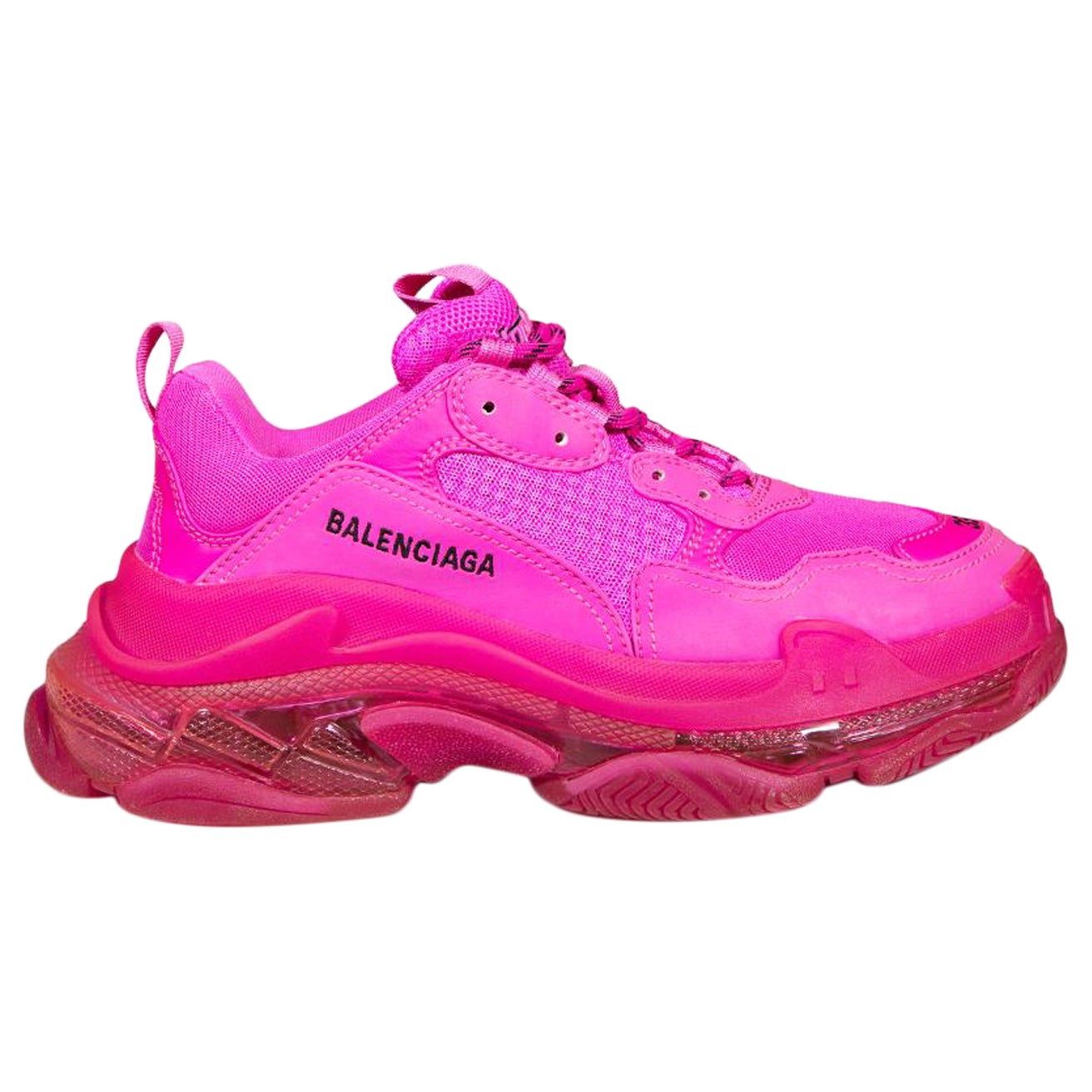 Balenciaga Pink Triple S Clear Sole Trainers Size IT 39 For Sale