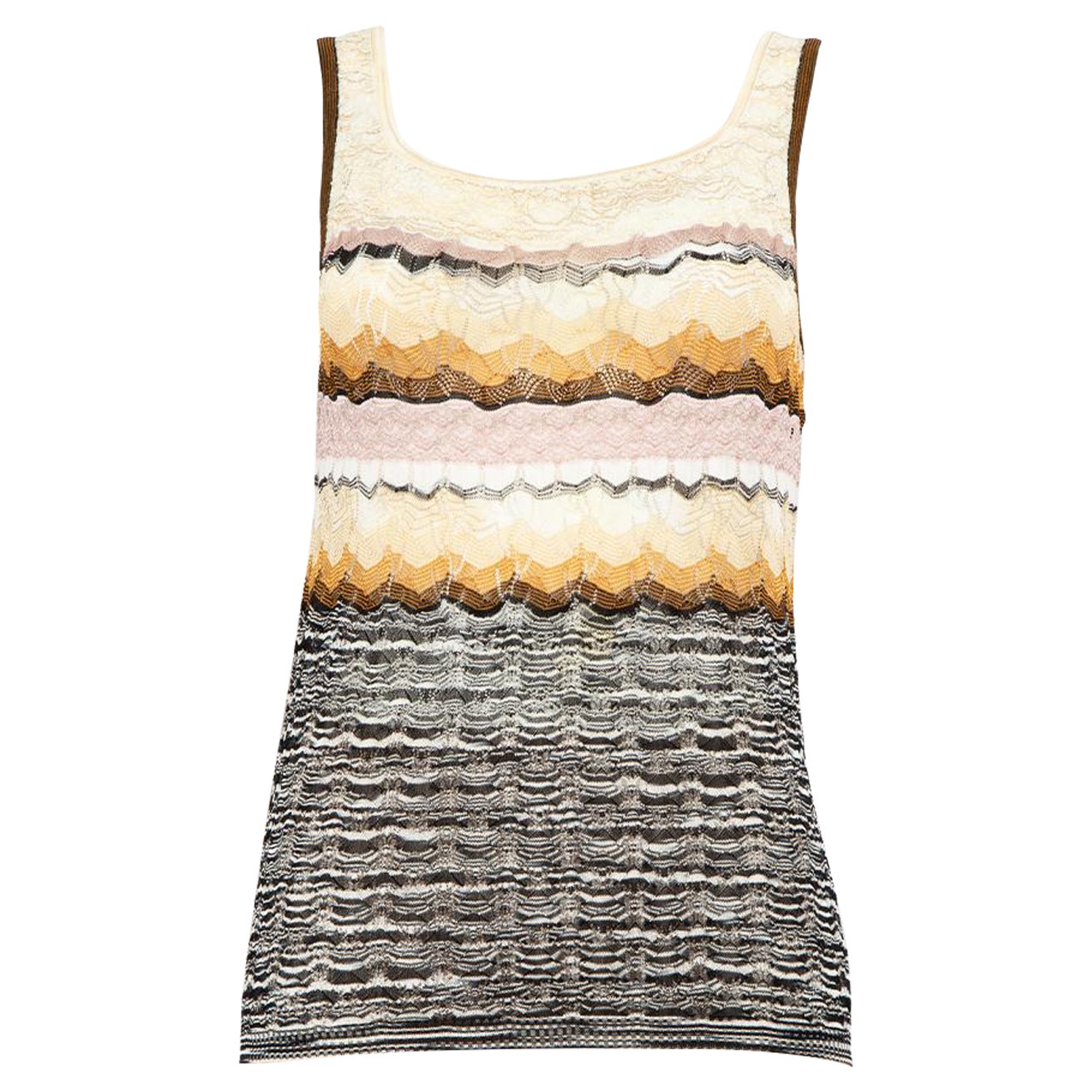 Missoni Striped Knitted Sleeveless Top Size M For Sale