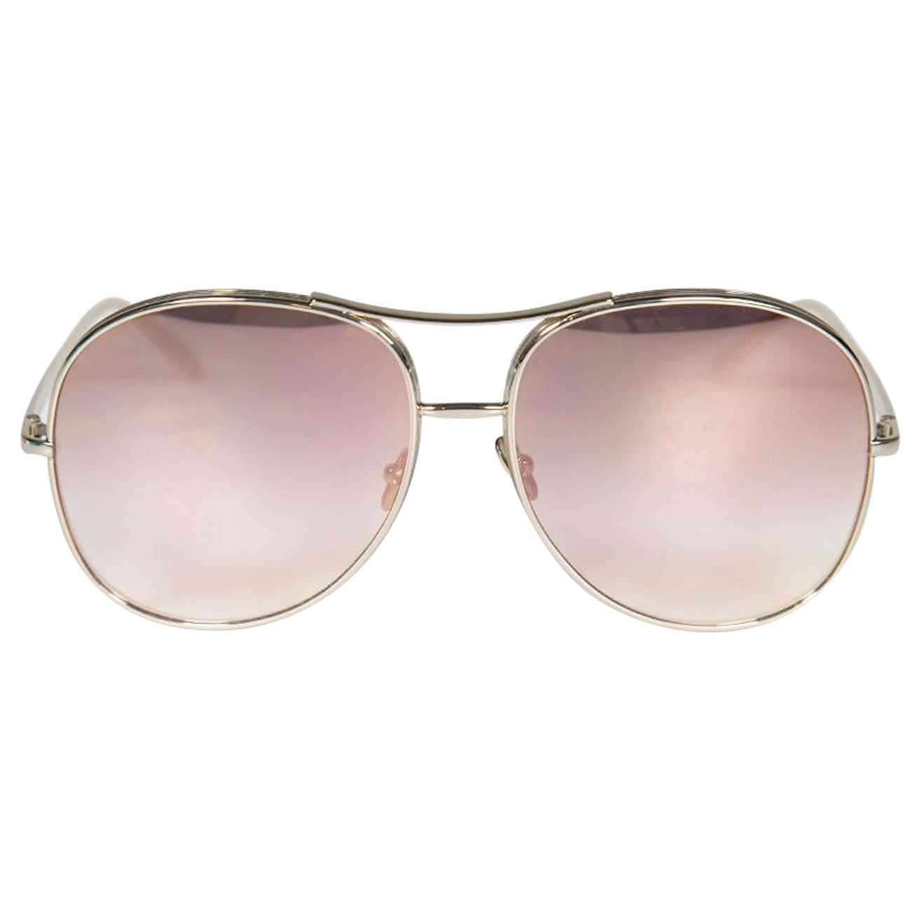 Chloé Silver Nola CE127S Aviator Sunglasses For Sale