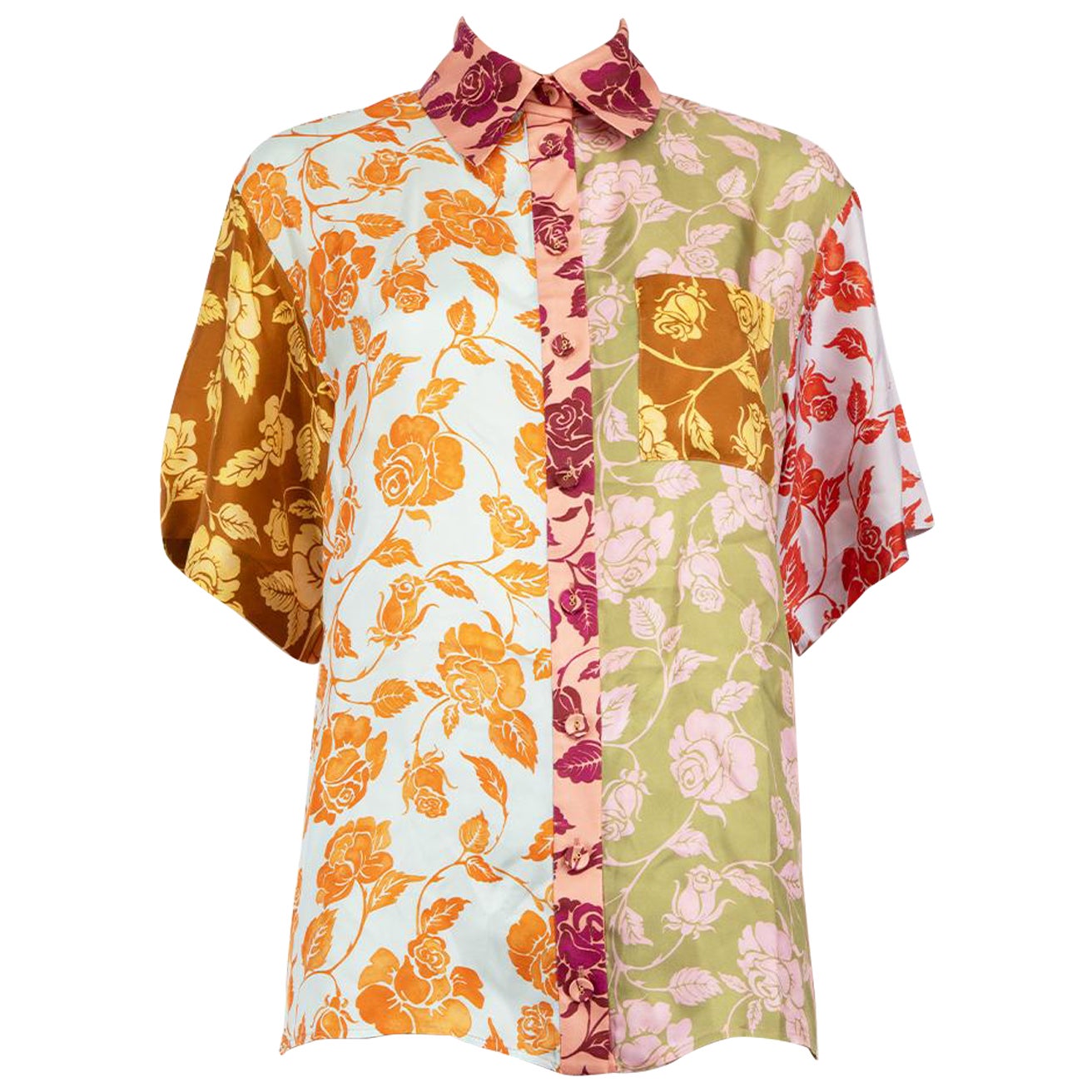 Zimmermann Floral Silk The Lovestruck Silk Shirt Size M For Sale