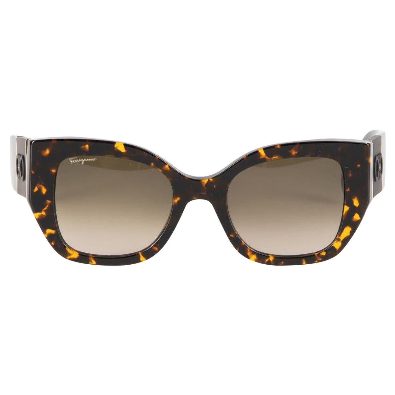 Salvatore Ferragamo Vintage Tortoise Square Sunglasses For Sale