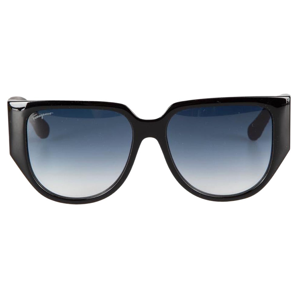 Salvatore Ferragamo Black Browline Sunglasses For Sale