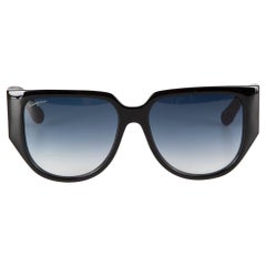 Used Salvatore Ferragamo Black Browline Sunglasses