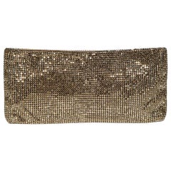 Used Christian Louboutin Gold Metal Glitter Maikimai Clutch Bag