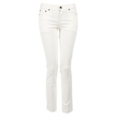 Saint Laurent White Denim Skinny Fit Jeans Size S
