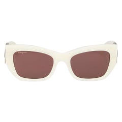 Salvatore Ferragamo Marble Ivory Cat Eye Sunglasses