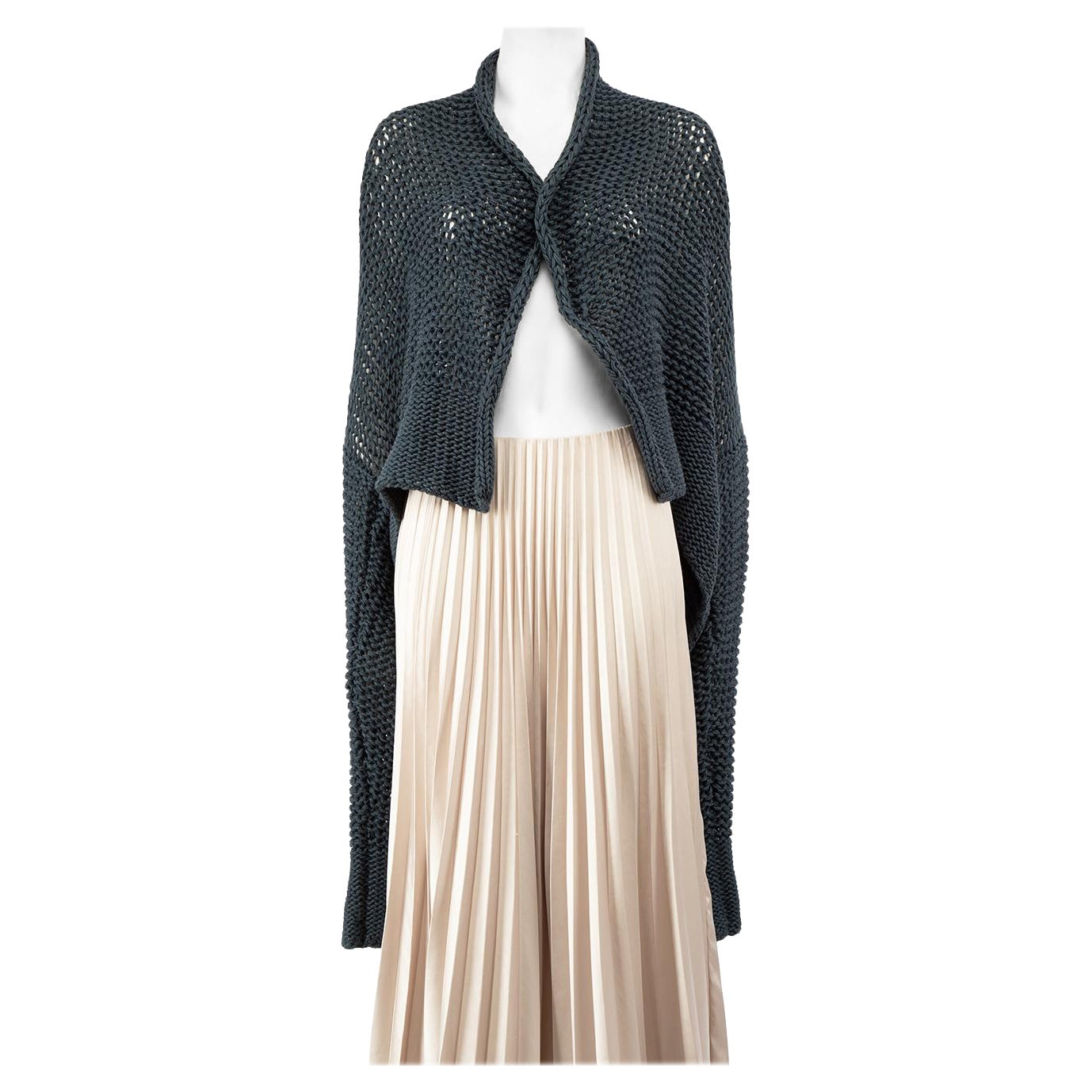 Urban Zen Blue Knit Long Sleeve Cardigan Size L For Sale