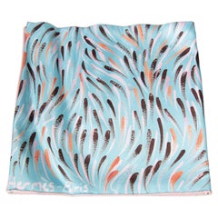 Used Hermès Blue Silk Le Reve de Gloria Glacier Scarf