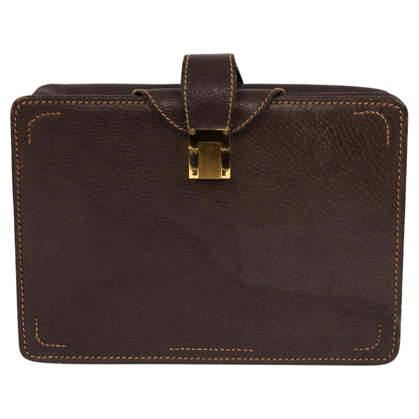 1970s Gucci Brown Leather Vanity Travel Kit